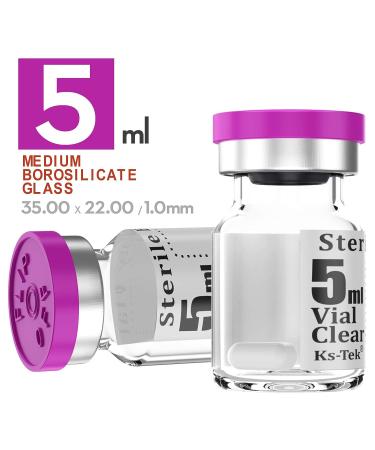 Ks-Tek 5ml Sterile Empty Vials with Self-Healing Injection Port & Aluminum Cap (Pack of 10) - Sterile Packaging - Buy Online on SooperMarket.com