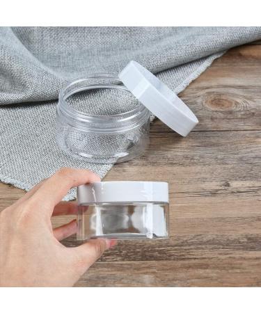 12PCs Clear Mini Plastic Containers - 100ml/80g Empty Small Cans for Creams DIY & Roben Cosmetics - Wide Mouth with Lid - Buy Online on SooperMarket.com