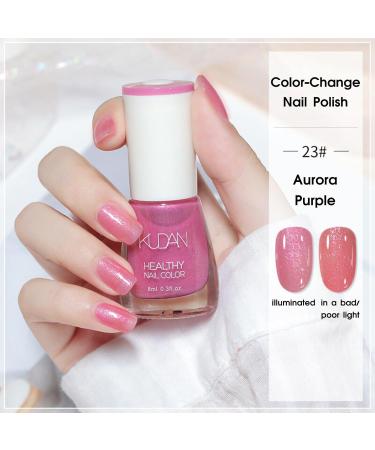 Glitter Nail Polish Pink Glitter Nail Polish Light-Changing Aurora Shimmer Nail Varnish Quick Dry & Long Lasting Nail Polish Water Based Natural Nail Polish for DIY Nail Art 23AuroraPink - Buy Online on SooperMarket.com