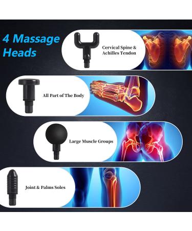 Skcoipsra Massage Gun for Back & Neck Pain Relief - 6 Speeds Electric Therapy Gun for Athletes - Father's Day Gift for Men & Women - Lightweight Muscle Massager - Black - Buy Online on SooperMarket.com