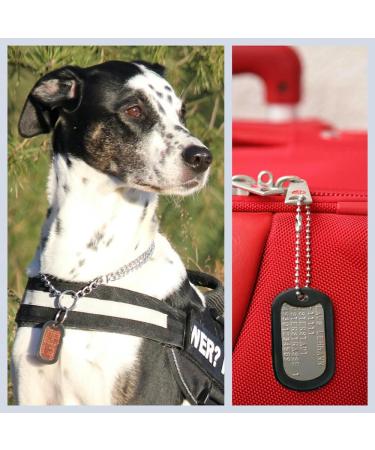 Personalized Dog ID Tags | Embossed Chains & Silencers Set | Custom Designs Available | Military Quality Rambo Equipment - Buy Online on SooperMarket.com
