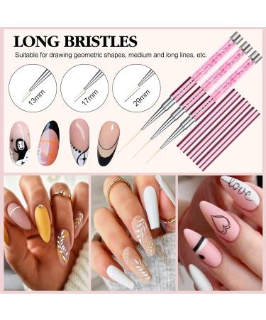 Saviland Nail Art Liner Brush Set - 6-Piece Rose Gold Nail Design Tool for Precision Liner Art & French Manicure - Buy Online on SooperMarket.com