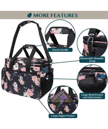 Pavilia Knitting Bag Yarn Storage Tote - Crochet Organizer with Dividers for Knitting Accessories, Yarn, Needles, Hooks - Soft Rose - Buy Online on SooperMarket.com