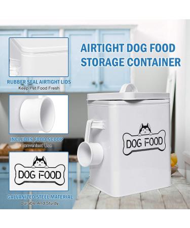 Vumdua Pet Treat and Food Storage Container - Airtight Dog Food Container with Scoop, Farmhouse Design, White - Perfect Gift for Dog Owners - Buy Online on SooperMarket.com