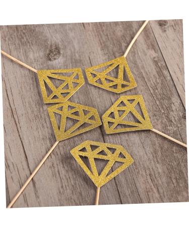 ibasenice Wedding D cor 300 Pcs Diamond Cake Topper Happy Birthday Topper Cake Picks Gold Diamond Topper Capacillos Para Cupcake Decor Cupcakes Diamond Cupcake Topper Paper Cup Wedding - Buy Online on SooperMarket.com
