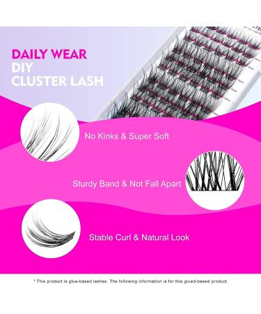 Caelymine D Curl Lash Extension Clusters - 72pcs Natural Look 10-16mm MIX (HD17) - Buy Online on SooperMarket.com