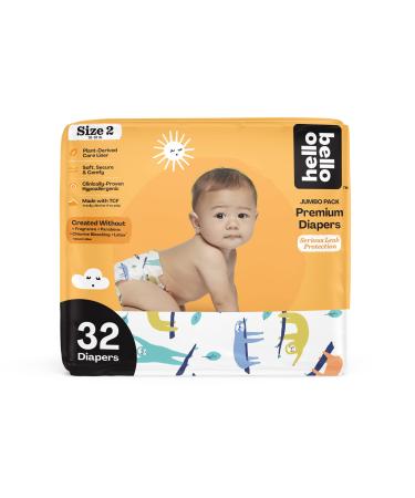 Hello Bello Baby Diapers - Size 2 - Sleepy Sloths - Pack of 32 Sleepy Sloths 1 Count (Pack of 32)