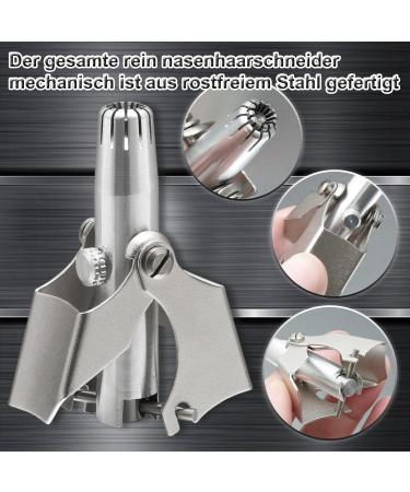 Manual Stainless Steel Nasal Hair Trimmer with Cleaning Brush | Portable Nose & Ear Hair Cutter for Home & Travel - Buy Online on SooperMarket.com