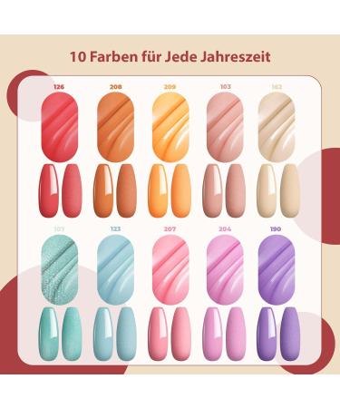 Phoenixy UV Gel Nail Polish Set - 10 Color DIY Starter Kit with 36W LED Nail Lamp | At-Home Gel Nail Art - Buy Online on SooperMarket.com