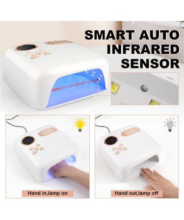 Linssy 72W UV LED Nail Lamp for Gel Nails - Professional Nail Lamp with 4 Timer Settings and LCD Display - Buy Online on SooperMarket.com