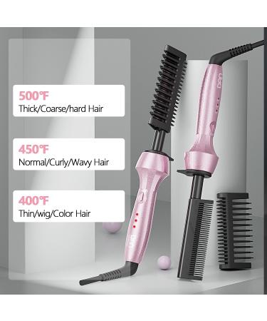 Dan Technology 500 High Heat Hot Comb Hair Straightener - Pink Dual Voltage Adjustable Temperature Electric Straightening Comb for Wigs - Professional Pressing Comb for African American Hair - Buy Online on SooperMarket.com