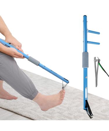 Long Handled Toenail Clippers, Two Stainless Steel Clippers Set, for Seniors, Overweight, Disabled, Free Bending Toenail Tools (XS-19.7 Inch/Two Clippers)