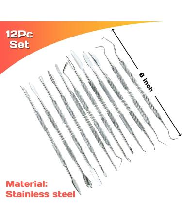 Stainless Steel Wax Carvers Set - Set of 12 Tools for Modeling, Sculpting, and Shaping Clay and Pottery - Buy Online on SooperMarket.com