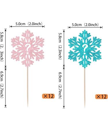 24 Pack Snowflake Gender Reveal Cupcake Toppers Pink Blue Winter Snowflake Cupcake Picks for Baby Shower Winter Wonderland Snowflake Theme Birthday Gender Reveal Party Cake Decorations Supplies 14 - Buy Online on SooperMarket.com