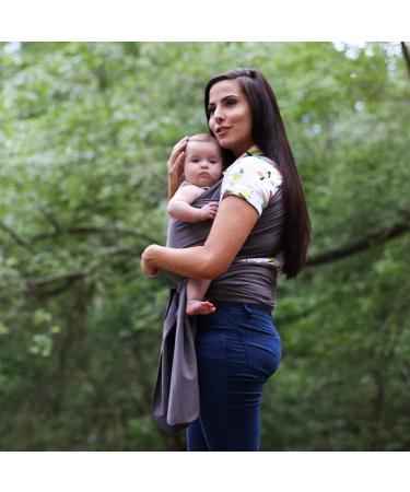 Sleepy Wrap Baby Carrier - Ergonomic Hands-Free Stretchy Wrap for Newborns to Toddlers - Lightweight Sling for Babies 7-35 lbs (Dark Grey) - Buy Online on SooperMarket.com
