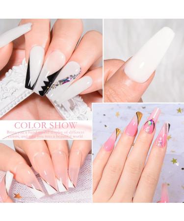 HERBENJOY Builder Gels 5 In 1 Nail Extension Gel 15ml Pink Strengthening Gel Base Gel Color Gel Nail Polish Foundation Gel Rhinestones Glue Gel For Nail Art (02 White) - Buy Online on SooperMarket.com