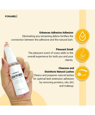 Lash Primer Rose 50ml Forabeli | Boost Adhesive Bonding Power | Protein Oil Remover | Pre Treatment for Eyelash Extensions - Buy Online on SooperMarket.com