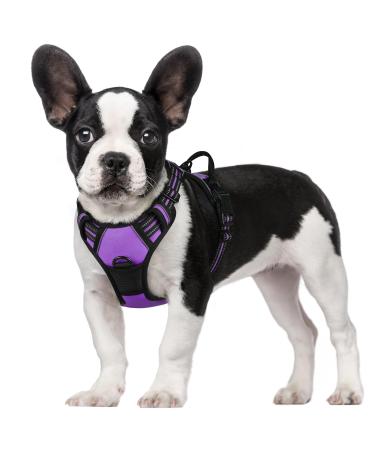 Rabbitgoo dog harness medium -sized dogs anti train crockery dog with control no pull adjustable dog dishes large dogs breathable reflex stripes breast harness dog safe guidance purple s s (1 Pack) purple