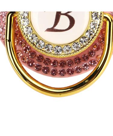 Gold Baby Pacifier Set - Rhinestone Covered Lightweight Pacifier for 6-18 Months - Perfect for Home Use (Letter B) - Buy Online on SooperMarket.com