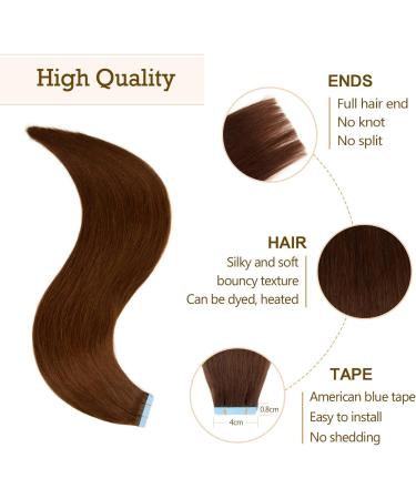 AGMITY Tape in Hair Extensions Chocolate Brown 14 inches 20pcs 40g/pack Invisible Straight Thick Remy Hair Extensions Tape in Human Hair(14 inches #4 Medium Brown) 14 inch #4 Medium Brown - Buy Online on SooperMarket.com