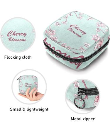 Cherry Blossom Menstrual Cup & Pad Storage Bag - Mint Green, Portable Period Pouch for Women & Teens - Multi-colored - Buy Online on SooperMarket.com