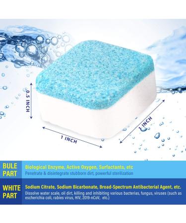 HIWILL Washing Machine Cleaner Tablets - 32 Deep Cleaning Effervescent Tabs | Triple Decontamination & Natural Formula | For All Machines Including HE | Eliminate Stinky Grimy Washer - Buy Online on SooperMarket.com