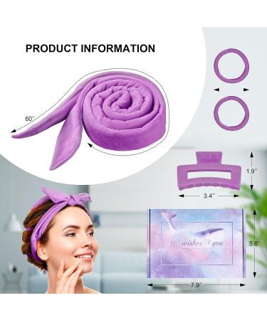 CORATED Velvet Heatless Curling Rod Headband Set - No Heat Hair Curlers for Long Hair (Purple) - Buy Online on SooperMarket.com