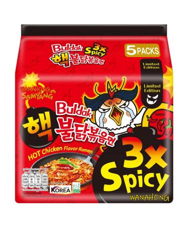Samyang Hot Chicken Ramyun (3X Flavour) Triple Spicy (5 Packs) 700G Halal