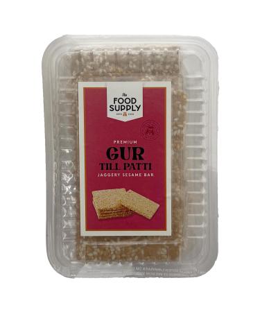 The Food Supply Jaggery Sesame Protein Bar - Made out of 100% pure natural Jaggery Sesame Seed - Gulten Free - Vegan & Vegetarian Friendly - 200g JAGGERY TIL PATTI GAJJAK 200G