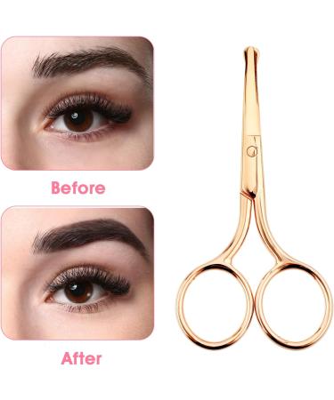 WLLHYF 3 Packs Nose Hair Scissors Rounded Tip Eyebrow Mustache Ear Hair Grooming Trimming Stainless Steel Professional Small Beard Nail Cuticle Eyelashes Beauty Scissors for Men Women Black/Silver/Rosegold - Buy Online on SooperMarket.com