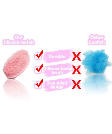 Multifunctional Silicone Body Scrubber Loofah - Soft, Skin-Friendly, Easy to Clean - Scalp Massage Tool - Durable & Hygienic - Ideal for People and Pets - Pink (1 Count) - Buy Online on SooperMarket.com