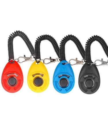 Dogs Clicker 4 Pcs Multi-Color Diyife Clickers for Dog Training with Wrist Strap Clicker Training for Dog Puppy Cat 4 pack Red & Yellow & Blue & Black