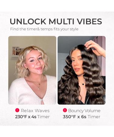 TYMO ROVY 1.25 Inch Waver Curling Iron - Beach Waves Curling Wand with Ceramic 3 Barrel Ionic Deep Waver Dual Voltage Anti-Scald for Effortless Styling - Perfect Hair Crimper for Women - Buy Online on SooperMarket.com