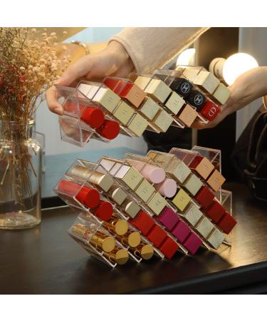 Fish Shape Lipstick Organizer Tower - Clear Acrylic, 16 Slots, Makeup Cosmetic Storage Stand - Buy Online on SooperMarket.com