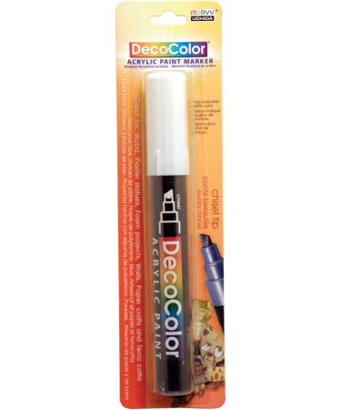 UCHIDA 315-C-0 Marvy Deco Color White Acrylic Paint Marker - Chisel Tip - Buy Online on SooperMarket.com