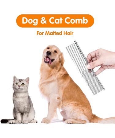 Stainless Steel Pet Comb | Detangling Tool for Dogs and Cats | Grooming Tool for Small, Medium, and Large Pets - Buy Online on SooperMarket.com