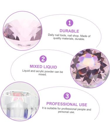 POPETPOP 1pc Nail Art Crystal Cup Glass Container with Lid Nail Powder Dish Nail Monomer Liquid Bowl Glass Nail Dish Transparent Nail Polish Crystal Nail Art Cup White Crystal Cup Bowl Care 5.5x5.5cm Pink - Buy Online on SooperMarket.com