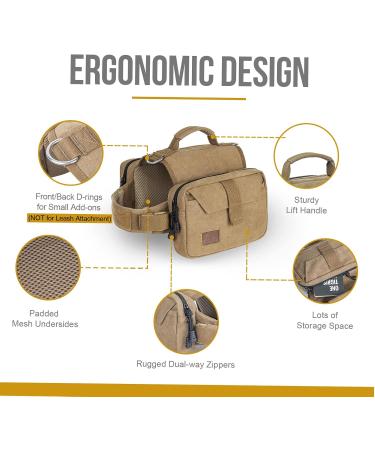 OneTigris Dog Backpack for M/L Size Dogs - Tear-Resistant Camping & Hiking Pack (Large Brown) - Ideal for Adventurous Pets - Buy Online on SooperMarket.com