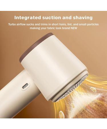 Rechargeable Lint Shaver - Dual Motor Fabric Defuzzer with 12-Leaf Blades Digital Display & 4 Speeds for Clothes & Sofas (Cream - Buy Online on SooperMarket.com