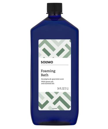 Solimo Eucalyptus & Spearmint Scented Foaming Bath 34oz - Pack of 4 | Essential Oils Infused | Amazon Brand - Buy Online on SooperMarket.com
