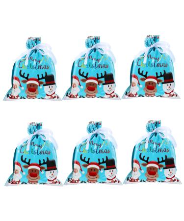 KOMBIUDA Santa Bags 6 Pcs Biscuit Drawstring Bag Candy Bags Xmas Goodie Bag Xmas Candy Pouch Child Christmas Bag