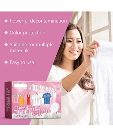 Haoyull Pack of 10 Laundry Detergent Sheets 100Pieces Explosives Salts Enzyme Cleans Tablets for Powerful Cleans - Buy Online on SooperMarket.com