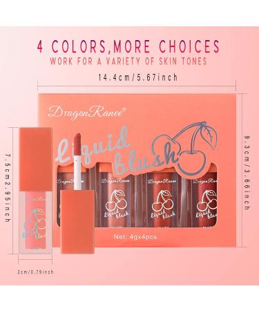 Set of 4 Natural Cream Liquid Blush Highlighter Makeup Sticks - Pink and Red Cheek Tint Collection - Buy Online on SooperMarket.com