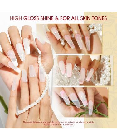 Rosalind Geln gel Starter Set - White Poly Nail Extension Gel 60ml with Brush & Tips - DIY Manicure at Home - Buy Online on SooperMarket.com