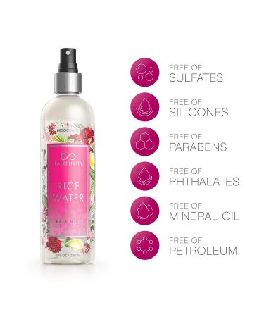 Hairfinity Rice Water Hair Mist - Growth Formula for Damaged, Curly & Dry Hair - 8oz, SiliconeSulfate Free - Buy Online on SooperMarket.com