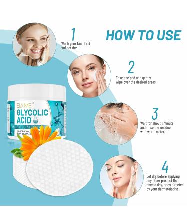Glycolic Acid Pads 30% - 50 Count for Face | Salicylic Acid Peel Exfoliating Pads for Dark Spots & Acne | Resurfacing Pads - Buy Online on SooperMarket.com