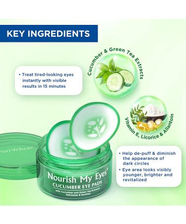 Nourish My Eyes Cucumber and Green Tea Pads - 36 Pads, Reduce Puffiness, Revitalize Eyes, Easy-to-Use Spa Treatment for Dark Circles (Pack of 2) - Buy Online on SooperMarket.com