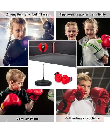 Costzon Height Adjustable Punching Bag with Gloves and Hand Pump - Freestanding Boxing Set for Adults, Teens, and Kids - Speed Training and Exercise - ASTM Approved (48.5 Height) - Buy Online on SooperMarket.com