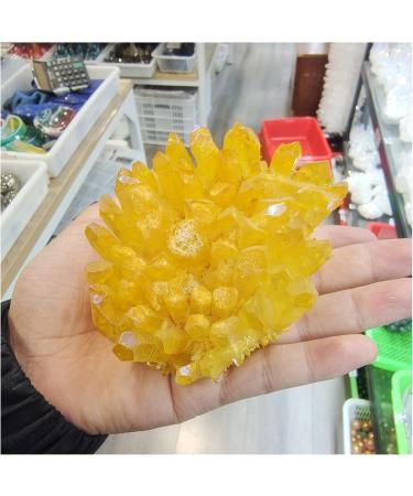 Natural Crystal Rough Crystals Yellow Natural Crystal Cluster Phantom Quartz Electroplating Crystal Aquarium Decoration Home Decor 1pcs (Size : 350-400g) - Buy Online on SooperMarket.com