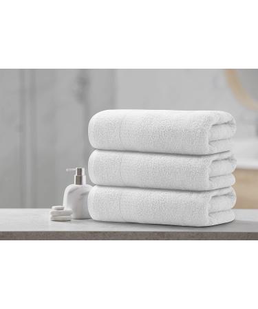 White Cotton Bath Towels Set - Pack of 6 | 24x48 Inch Ultra Soft Spa Towels | 100% Cotton Hotel Collection Towels for Bathroom | Workout Towels - PK 6 - Buy Online on SooperMarket.com